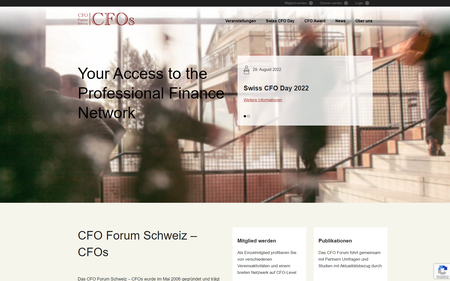 CFOs: Online presence and member portal screenshot