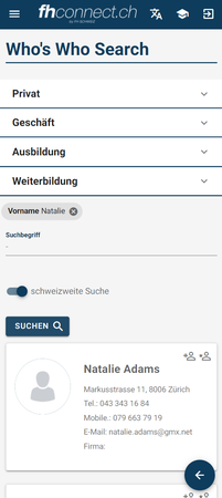 fhschweiz: Webportal für Alumni screenshot 3